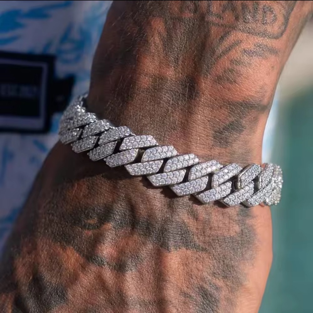 NEW 14MM Iced Cuban Link Chain Bracelets for Men (MULTIPLE AVAILABLE)